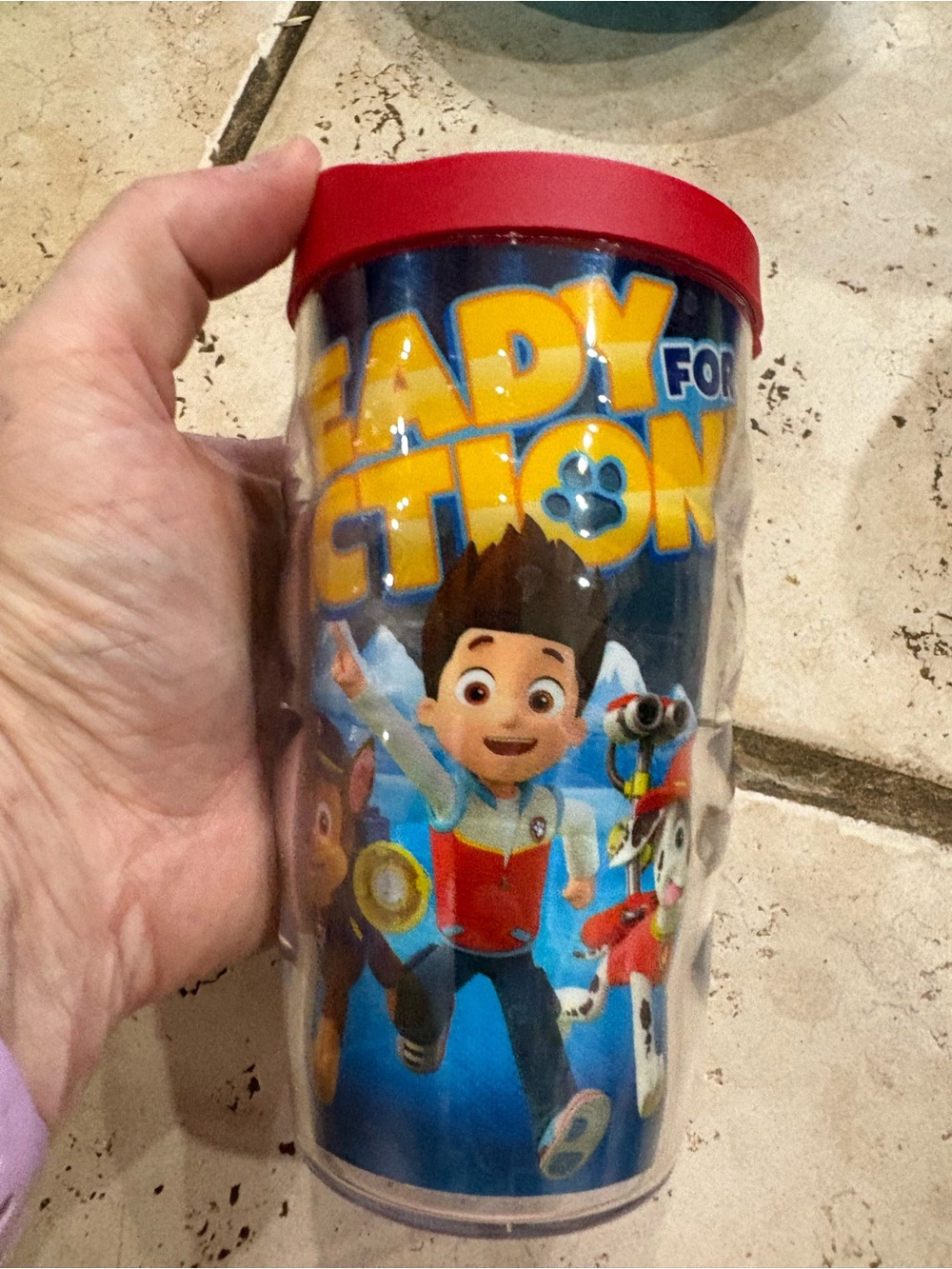 Paw Patrol Red Lid Blue Character Travel Cup Tervis